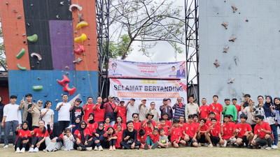 Atlet Usia Lima Tahun Bersaing di Panjat Tebing Porkot Bandarlampung