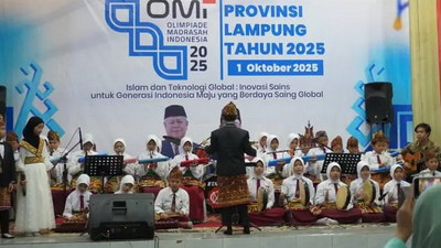 Grup Musik Gamolan MIN 1 Bandarlampung Meriahkan Pembukaan OMI