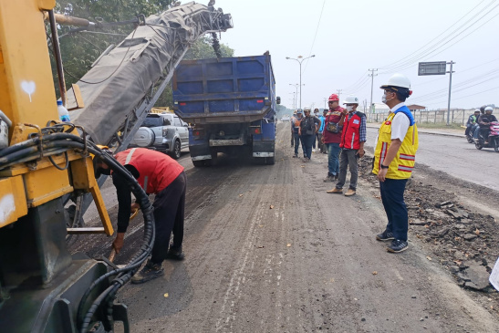 Jalan Bypass Depan PKOR Direhab, BPJN Imbau Pengendara Bersabar dan Hati-Hati