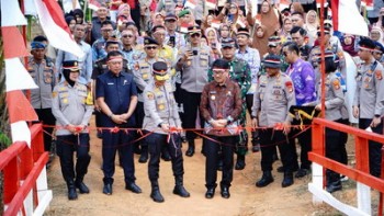 Jembatan Presisi Merah Putih Dibuka, Akses Warga Lampung Utara Makin Lancar